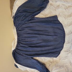 Ladies whbm jean shirt scooped neck, size medium